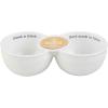 Mud Pie Circa Double Dip Bowl, White, 4 1/2″ x 2 1/2″ | Base for Interchangable Inserts