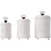 Mud Pie Kitchen Canister (Set of 3), White(White)