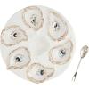 Mud Pie Oyster Server Set; server 10 1/2″ dia | spoon 5 1/2″