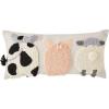 Mud Pie Raised Hook Farm Animal Pillow