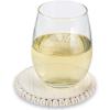 Mud Pie White Beaded Coaster Sets, 4 3/4″” Dia (42500044W)(White)