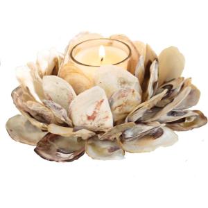 Mud Pie 498B002 Oyster Shell Votive Holder 3 1/4″ x 7″(3 1/4″ x 7″)