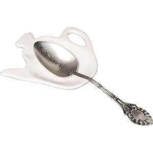 Mud Pie Caffeine Coffee Spoon Rest, White(Tea-Rific)