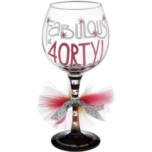 Mud Pie Fabulous at 40 Wine Glass