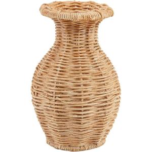 Mud Pie Flared Resin Basket Weave Vase; 6″ x 4 1/2″ Dia
