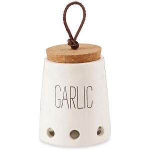 Mud Pie Garlic Keepers (White with Cork Top)