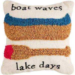 Mud Pie Lake Mini Hook Pillow, 1 Count (Pack of 1)(Canoe)