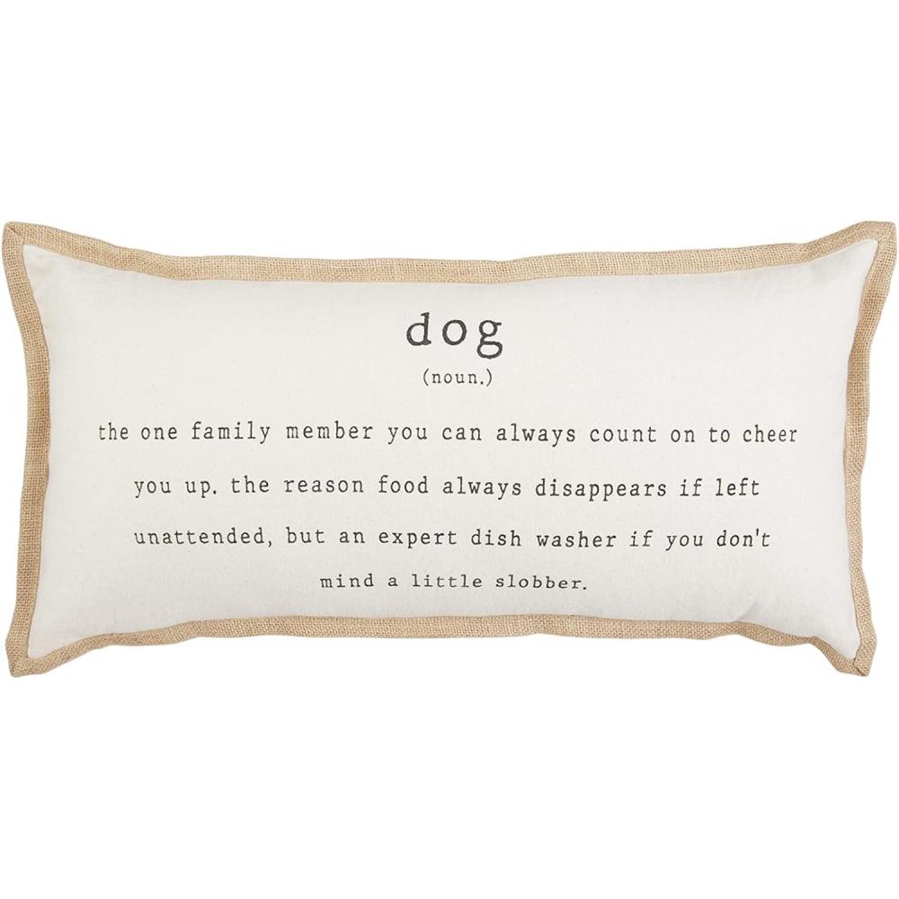 imageMud Pie Dog Jute Pillow 22quot x 11quot DefinitionDefinition