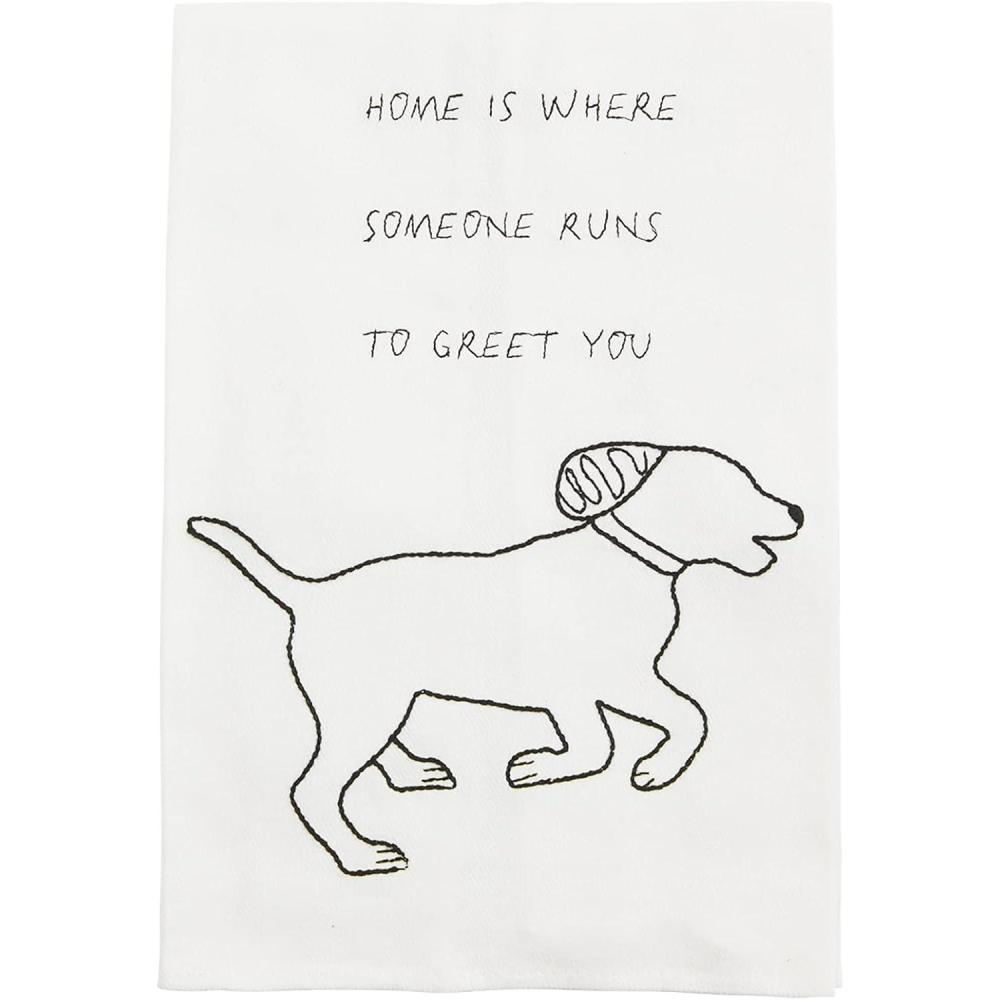 imageMud Pie Embroidered Dog Towel Im Only Talking 26quot x 165quotHome is Where