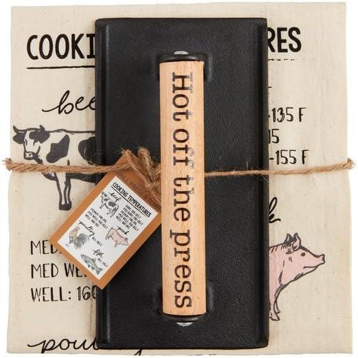 imageMud Pie Grill Press and Towel Press 4 14quot x 8 14quot  Towel 26quot x 16 12quot