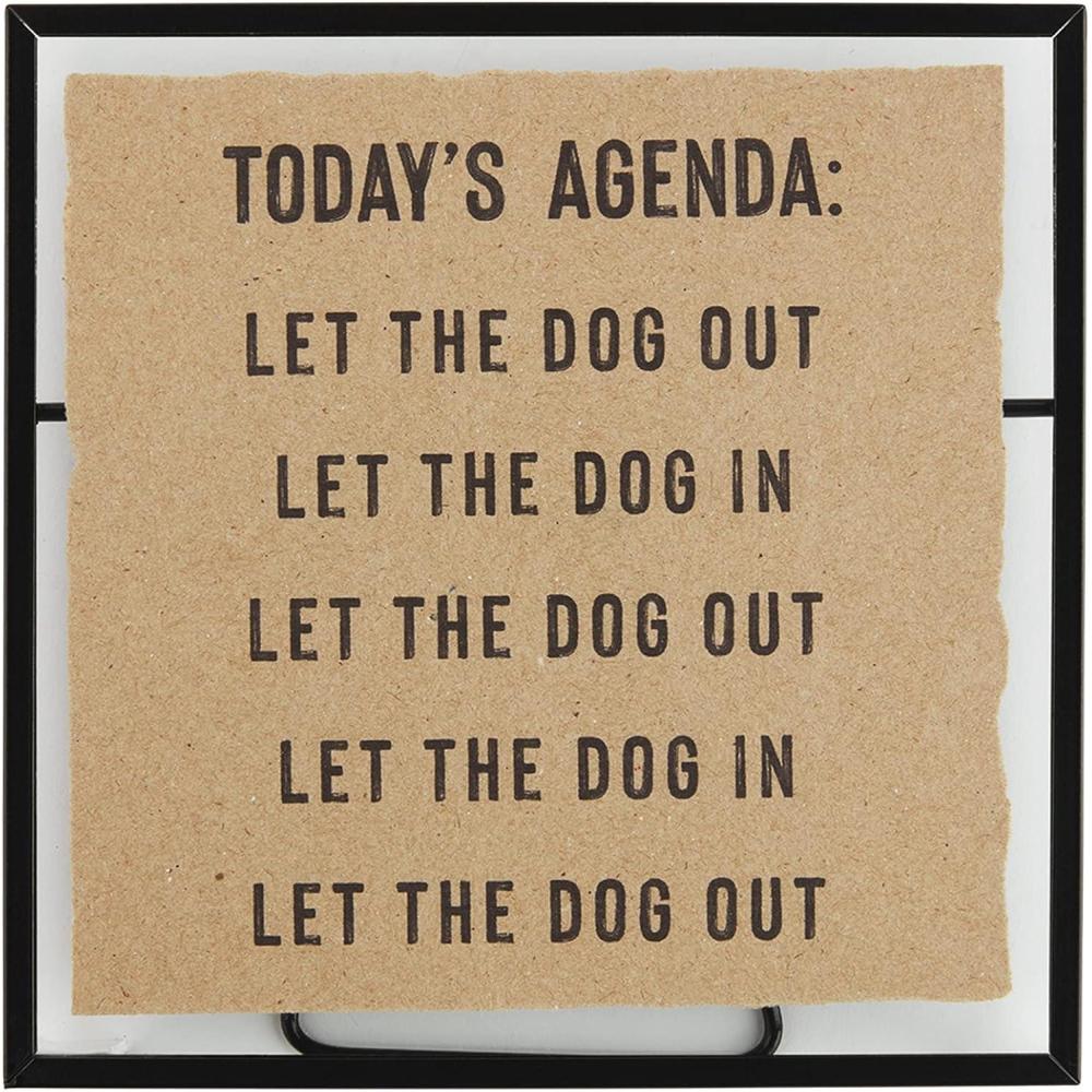 imageMud Pie Metal Dog Plaque 8quot x 8quot Todays Agenda