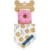 Mud Pie Dog Toy and Bandana Set, Donut