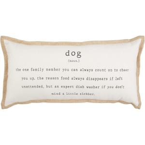 Mud Pie Dog Jute Pillow, 22″ x 11″, Definition(Definition)
