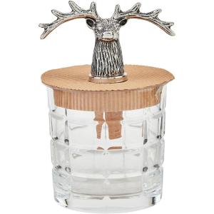 Mud Pie Wide Antler Dof Stopper; glass 8 3/4 oz | stopper approx 3″ x 2″