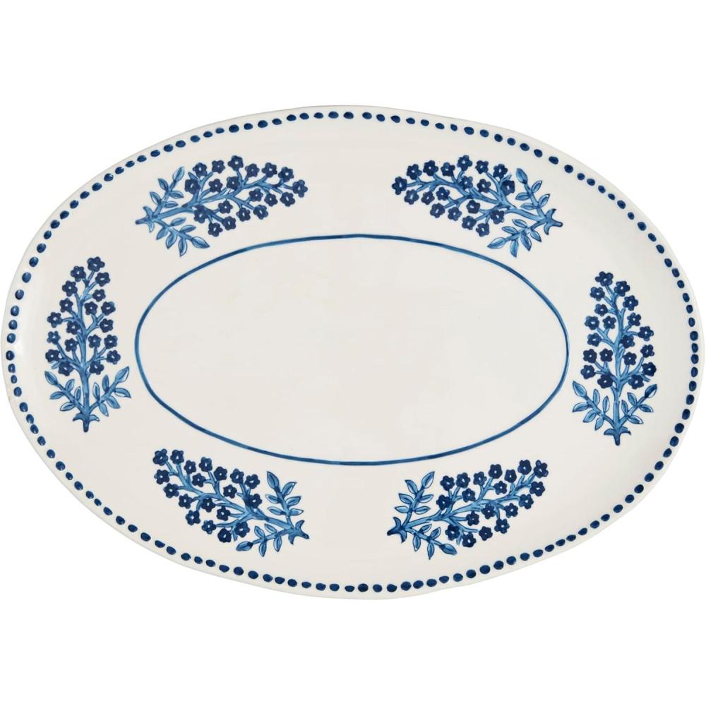 imageMud Pie Block Print Platter 11 34quot x 17quot