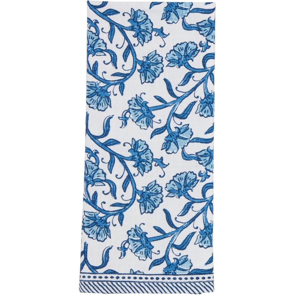 imageMud Pie Buti Blue Block Towel 26quot x 16 12quotCornflower