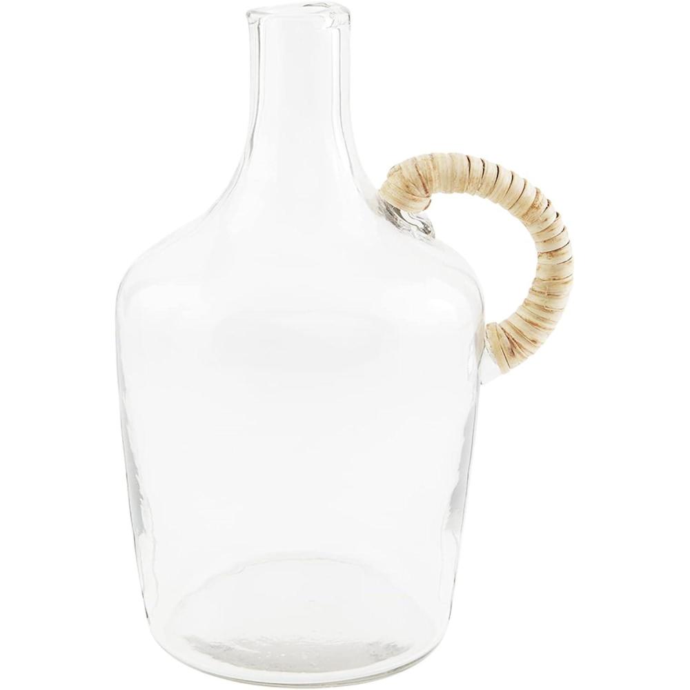 imageMud Pie Glass Jug with Wicker Handle Large 115quot x 85quotSmall