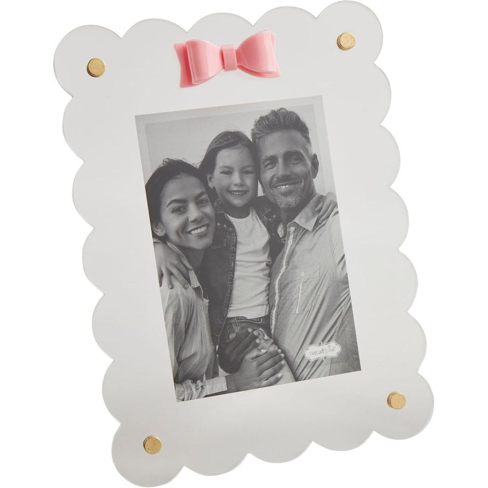imageMud Pie Rectangle Acrylic Bow Frame 9quot x 7quot