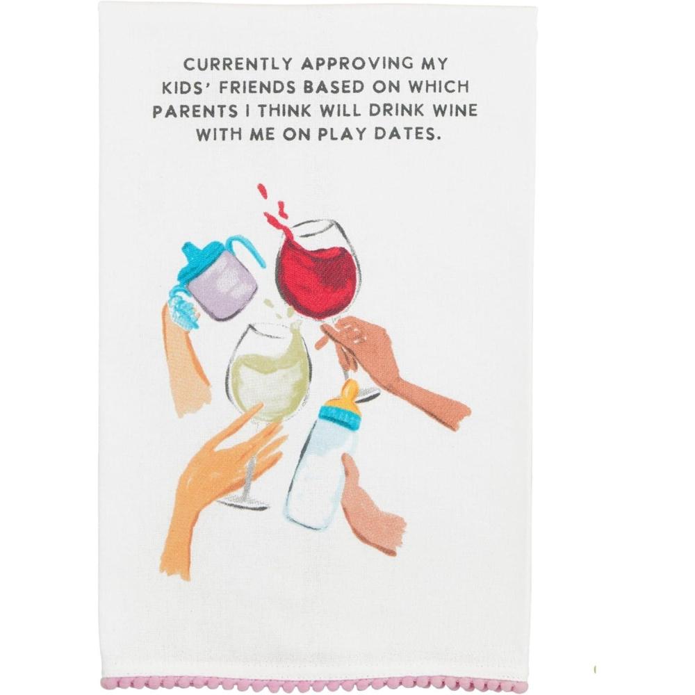 imageMud Pie Wine Funny Mom Towel 26quot x 16 12quot