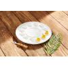Mud Pie Bamboo Deviled Egg Tray; dish 12 1/2″ dia | fork 5 1/2″