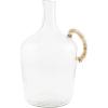 Mud Pie Glass Jug with Wicker Handle, Large, 11.5″ x 8.5″(Large)