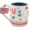 Mud Pie Usa Americana Mug Set; 15 oz