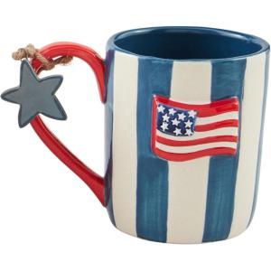 Mud Pie Americana Mug Set, 15 oz, Flag