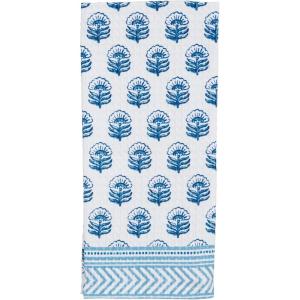 Mud Pie Buti Blue Block Towel; 26″ x 16 1/2″(Buti)