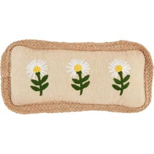Mud Pie Three Floral Embroidered Pillow; 6″ x 12″
