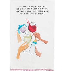 Mud Pie Wine Funny Mom Towel; 26″ x 16 1/2″