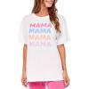 Mud Pie Women’s Mom Graphic Tee, Mama, Small/Medium
