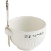 Mud Pie Service Bowl Cup Sets, dip 3″ x 4 1/2″ dia | spreader 5 1/2″, White