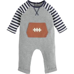 Mud Pie Unisex Baby Baby Football Pocket Bodysuit(Grey)
