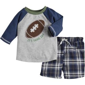 Mud Pie baby-boys Football Shorts SetFootball Shorts Set(Gray)