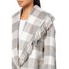 Mud Pie womens Mud Pie Women Hartford Fringe Coat(Grey)