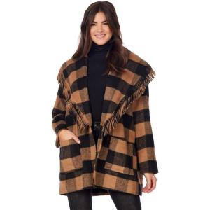 Mud Pie womens Mud Pie Women Hartford Fringe Coat(Brown)