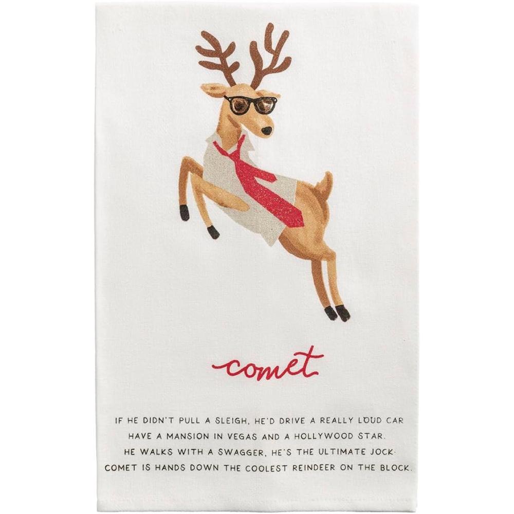 imageMud Pie Christmas Dancer Reindeer Poem TowelComet