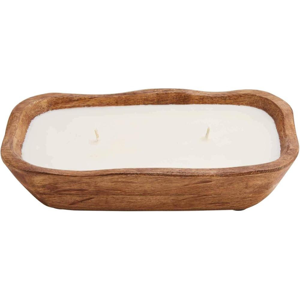 imageMud Pie Petite Wood Candle Brown Large
