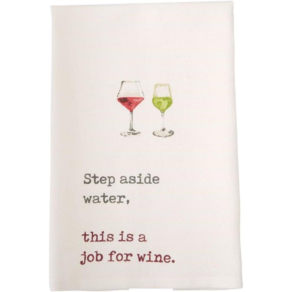imageMud Pie Wine Hand Dish Towel White 10 inchesWhite