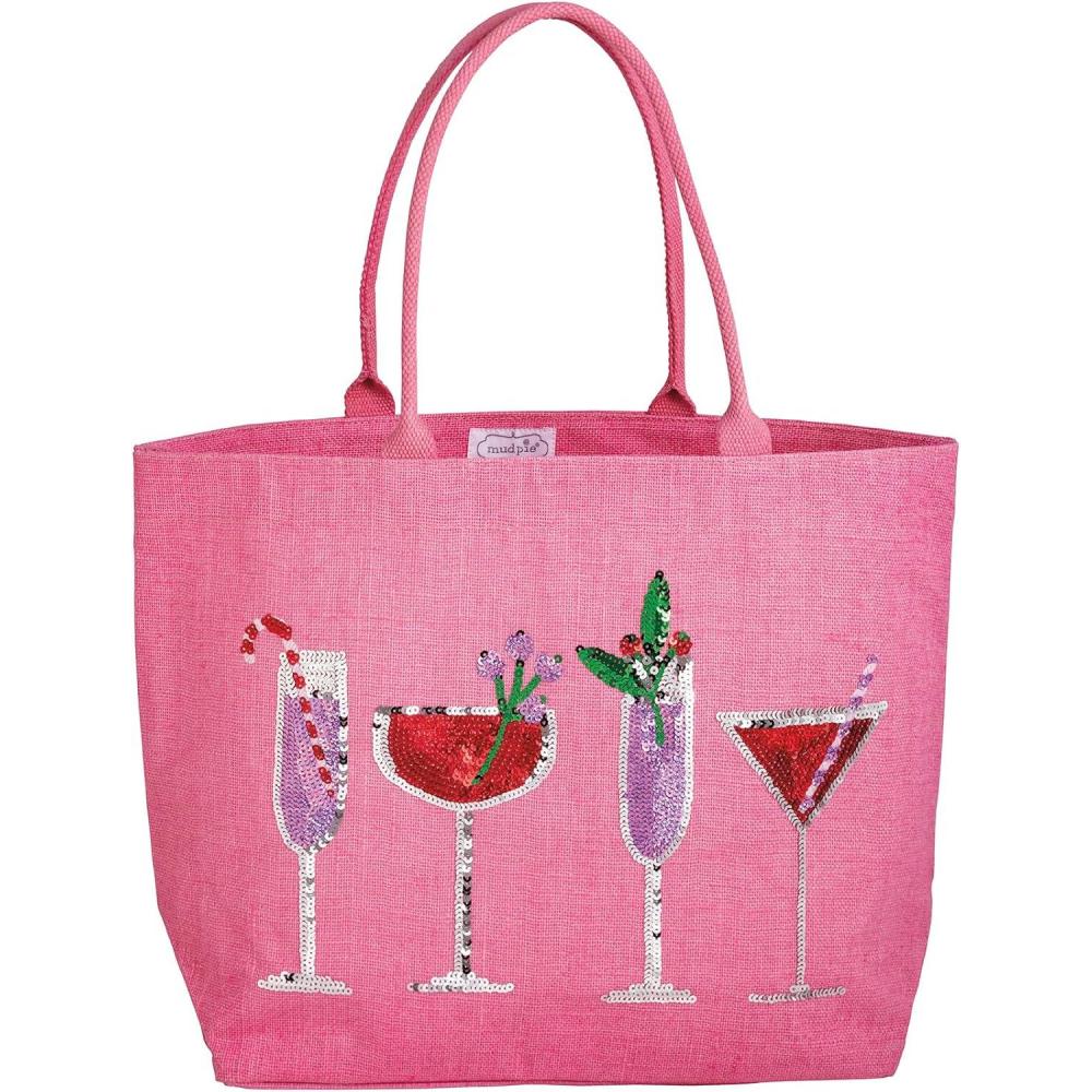 imageMud Pie womens Mud Pie Womens Holiday Sparkle TotePink