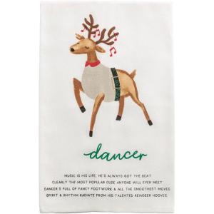 Mud Pie Christmas Dancer Reindeer Poem Towel(Dancer)