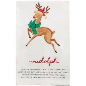 Mud Pie Christmas Dancer Reindeer Poem Towel(Rudolph)