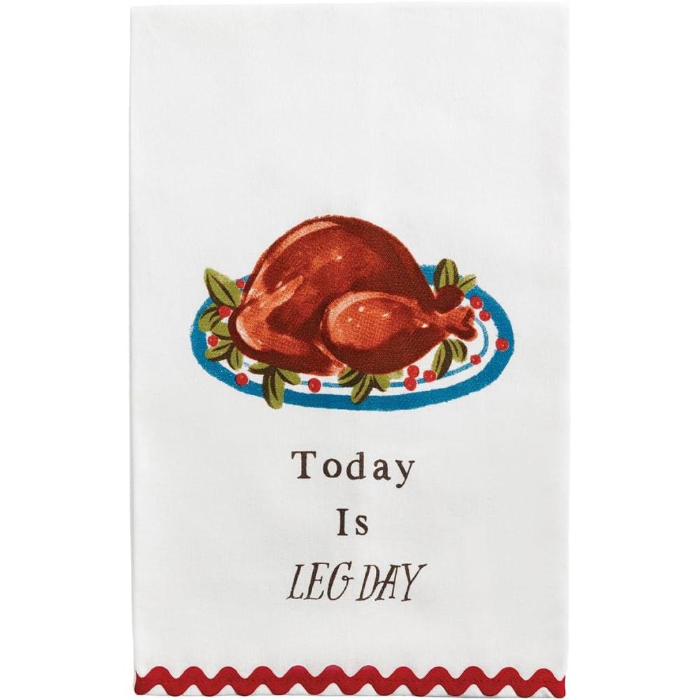 imageMud Pie Thanksgiving Leg Day RICRac Towel