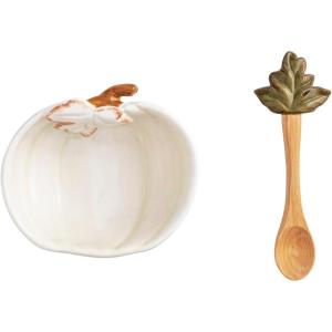 Mud Pie Thanksgiving White Pumpkin Dip Bowl Set