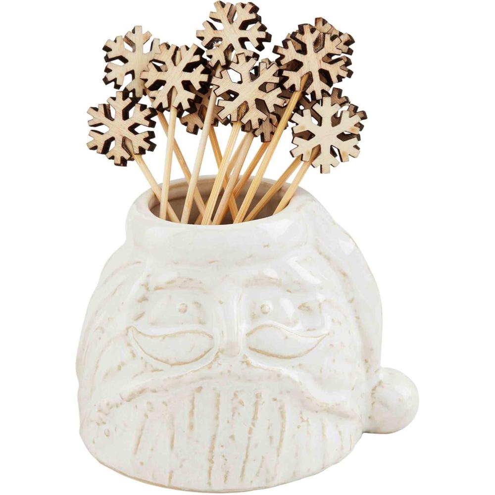 imageMud Pie Christmas Toothpick Holder Tree caddy approx 3quot x 3quot dia toothpick approx 3 12quotSanta