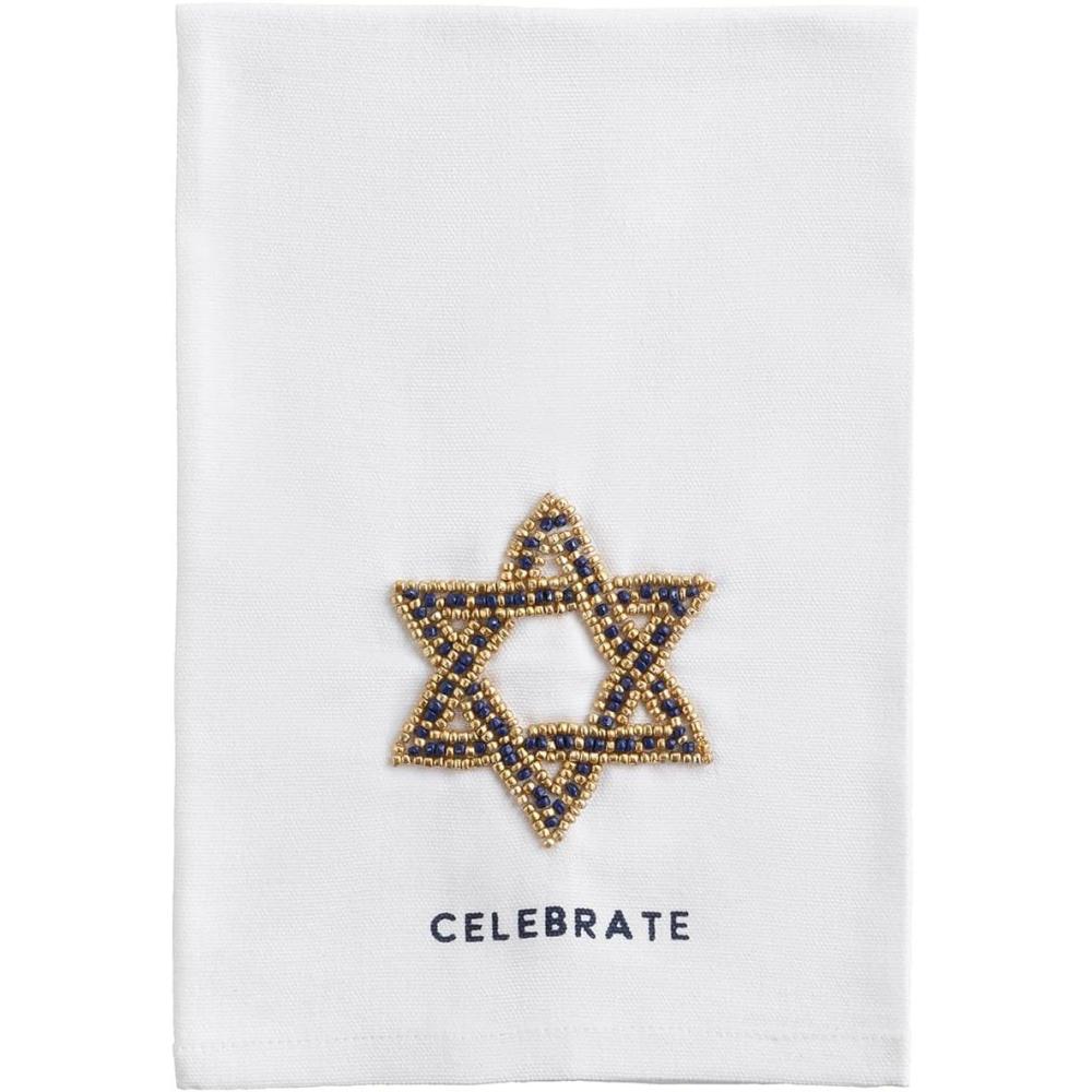 imageMud Pie Hanukkah Star of David Beaded Hanukkah Towel
