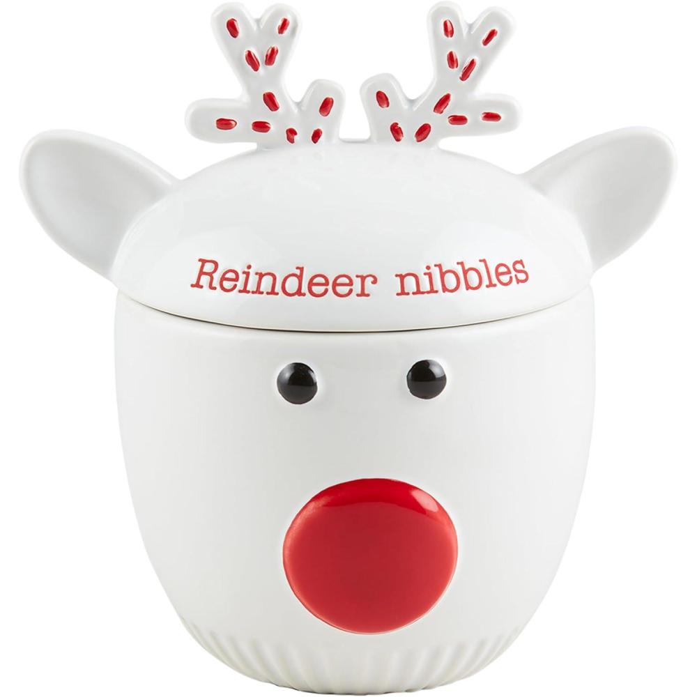 imageMud Pie Small Christmas Treat Jars Reindeer 6quot x 4quot dia