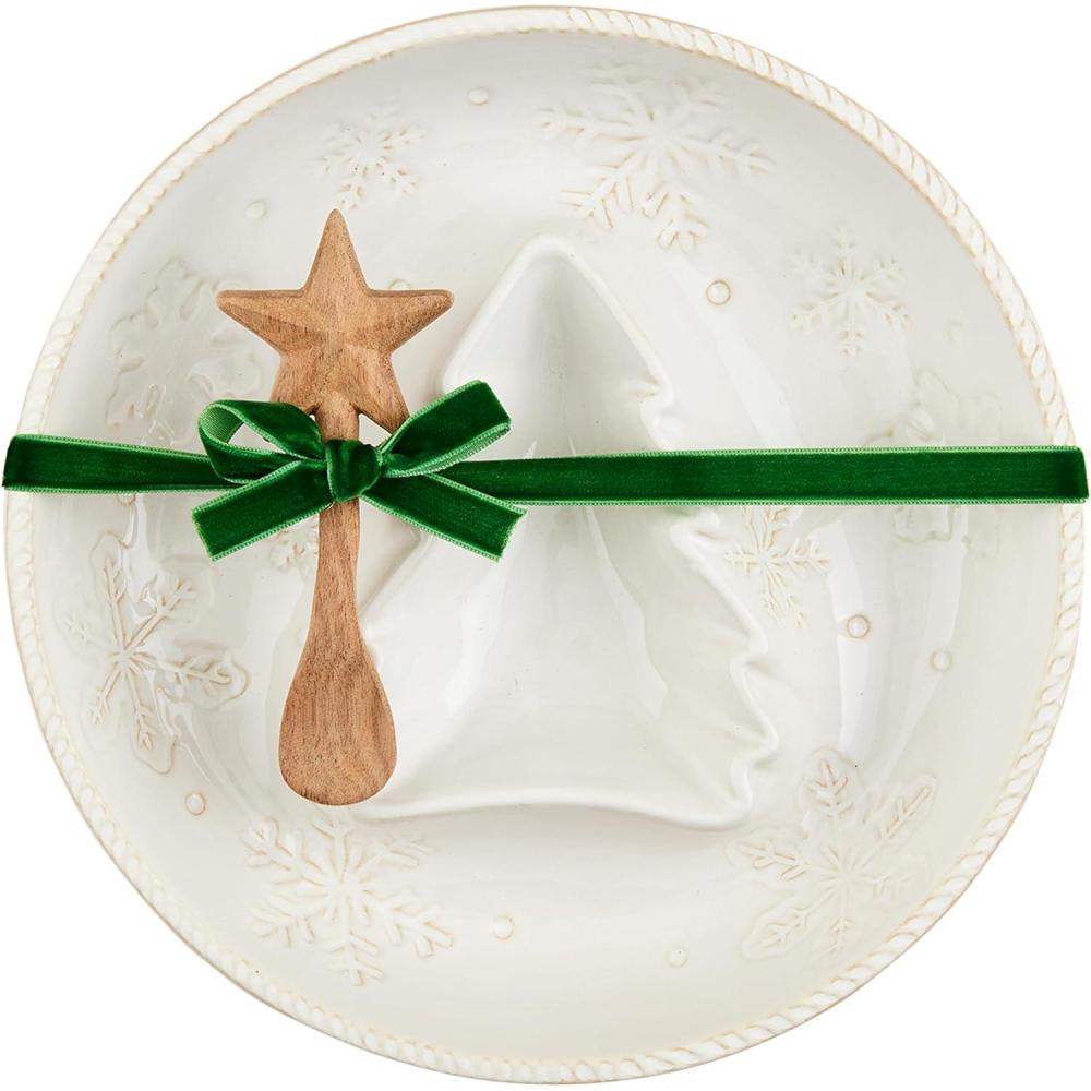 imageMud Pie Snowflake Tree Chip N Dip server 2quot x 9quot dia spoon 5quot
