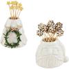 Mud Pie Christmas Toothpick Holder, Tree; caddy approx 3″ x 3″ dia | toothpick approx 3 1/2″(Tree)