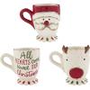 Mud Pie Farmhouse Christmas Pedestal Mug, Reindeer Farm, 16 oz